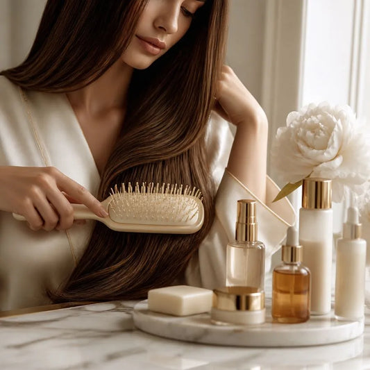 Professional hair care products and tools – illustrating “Does brushing wet hair really damage it?”