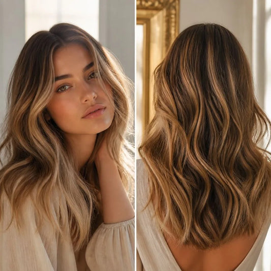 Model with soft, hand-painted balayage waves – illustrating “What is balayage and how is it different from highlights?”